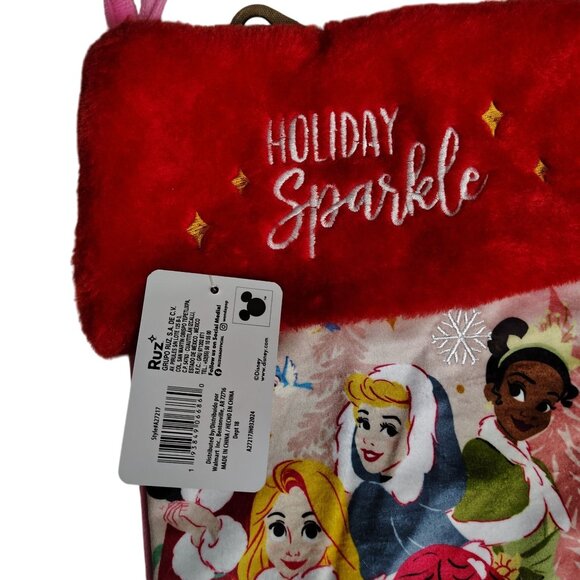 Ruz Disney Princess Holiday Sparkle 18 inch Embroidered Plush Christmas Stocking - Picture 4 of 5